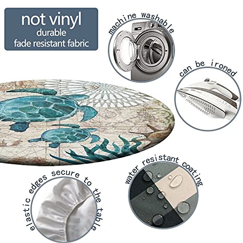 Igoga Sports NY104-0625ZB4-06 Ocean Turtle Fitted Tablecloth Round thumb #2