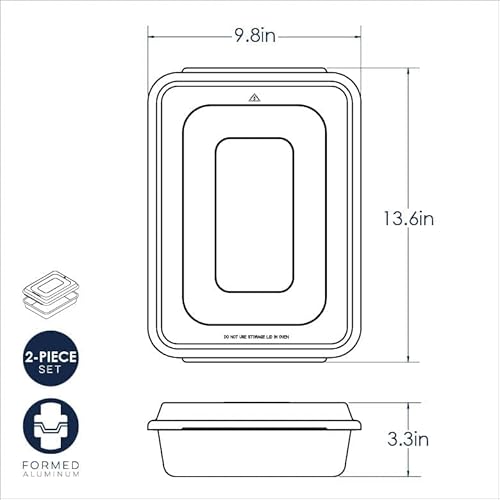 Nordic Ware Natural Aluminum Commercial Cake Pan With Lid, Rectangle Pan With Lid Silver, 9 X 13 #TOP7