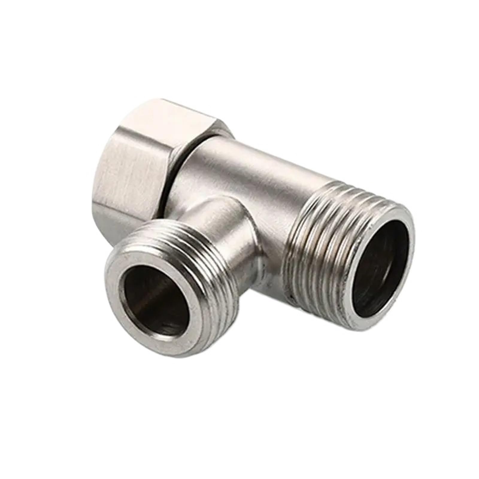 Yilwpv Silver 2 Pcs Toilet Diverter Valve T Adapter G1/2" T-Valve For Bath Bidet Sprayer Shower Fitting 304 Stainless Steel Faucet Angle For Bathroom