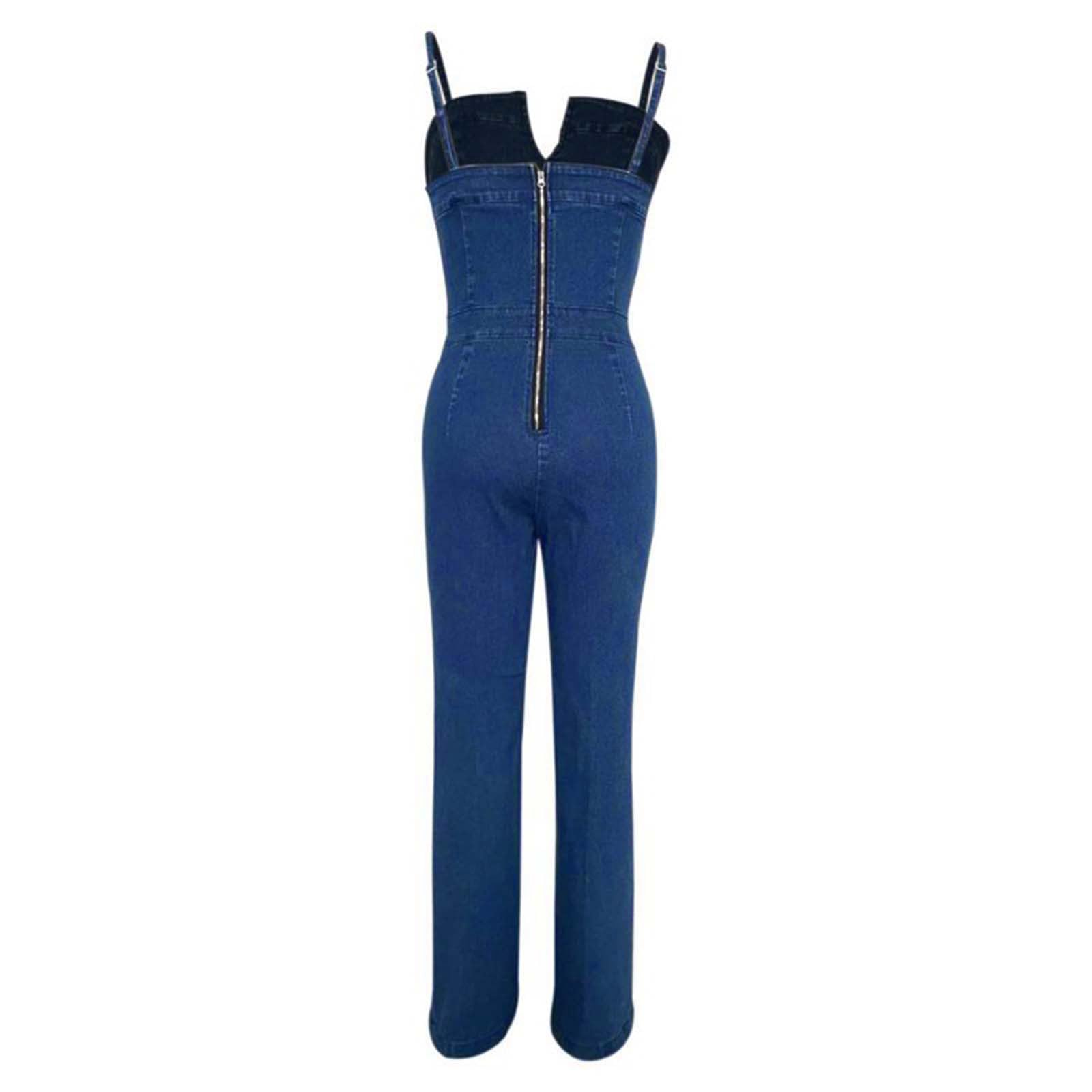 Jumpsuits für Damen Lang, Overall Damen Sommer Elegant Weites Bein Ärmellos Einteiler Outfit Frauen Komplett, Romper Playsuit Kostüm Hosenanzug Festlich Casual Basic Women's Jumpsuits & Playsuits