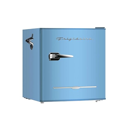 Frigidaire EFR176-BLUE 1.6 cu ft Blue Retro Fridge with Side Bottle Opener. for The Office, Dorm Room or Cabin