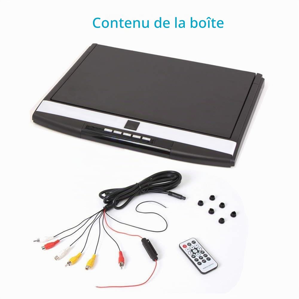 Heumbio ÉCran De Voiture Mp5 Monté Au Plafond De 17.3 Pouces, TV MontéE Au Plafond pour Bus Mp5 Hdmi 1080P, Lecteur VidéO De Voiture 16:9,Black
