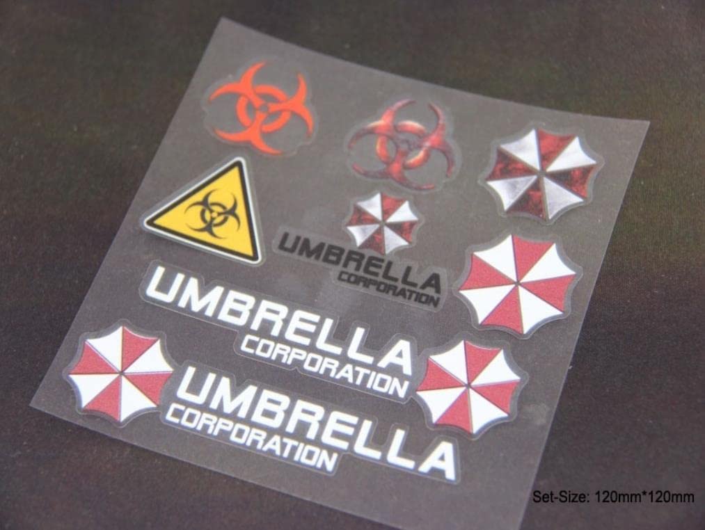Lot De 3 Autocollants Umbrella Corporation - Vinyle 3M Résistant - Pour Voiture, Casque, Ordinateur - Fabriqué En UE
