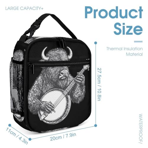 Banjo Bison Backpack Shoulder Bags Lunch Bag Pencil Case Box 3 Set Daypack Cute4