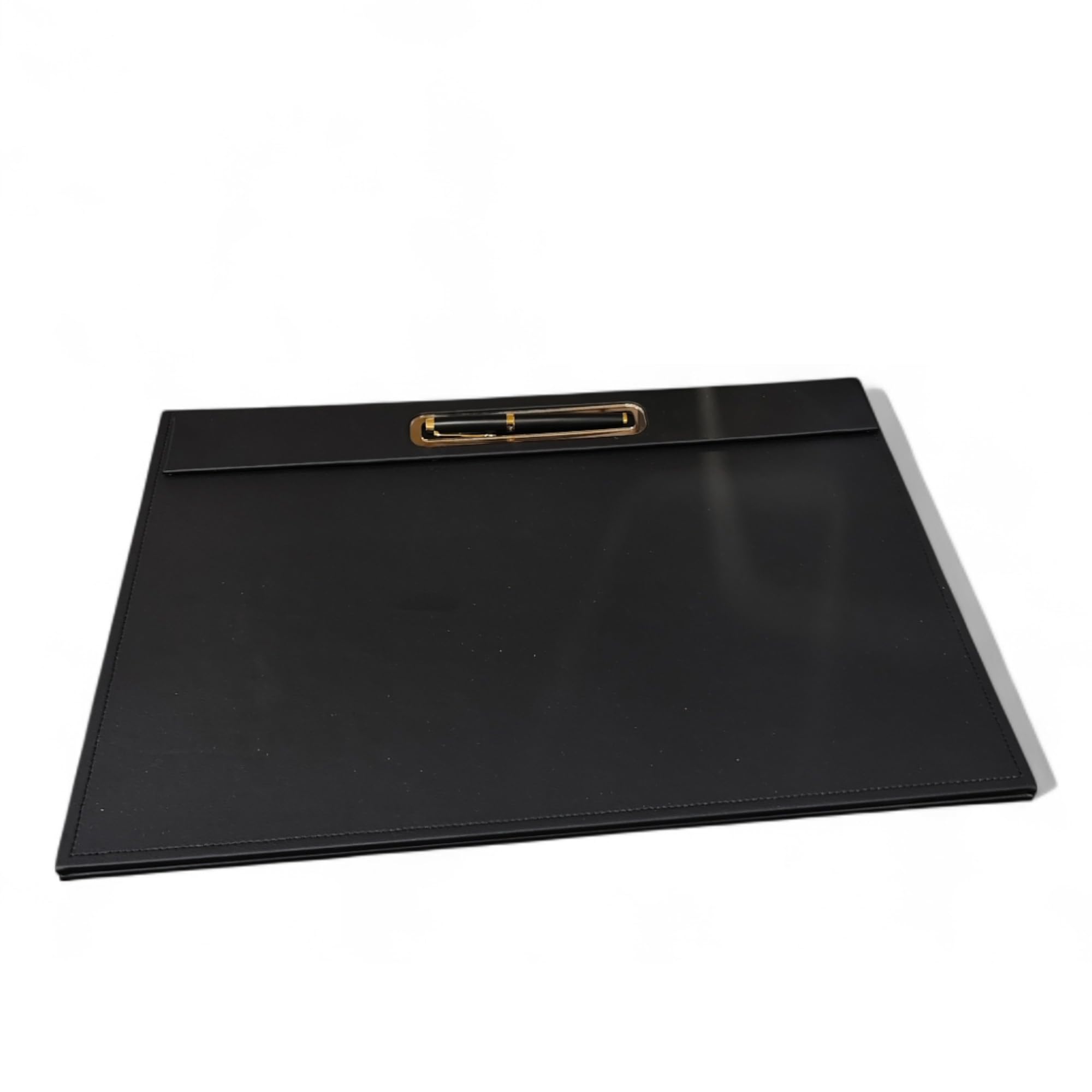Oggettando Set Scrivania in eco pelle PU Nera, 5in1 Organizer con Supporto smartphone, Porta lettere, Porta bigliett, Portacarte ades, Cavaliere person, Sottomano Ufficio, Casa (ACRILICO BRONZO)