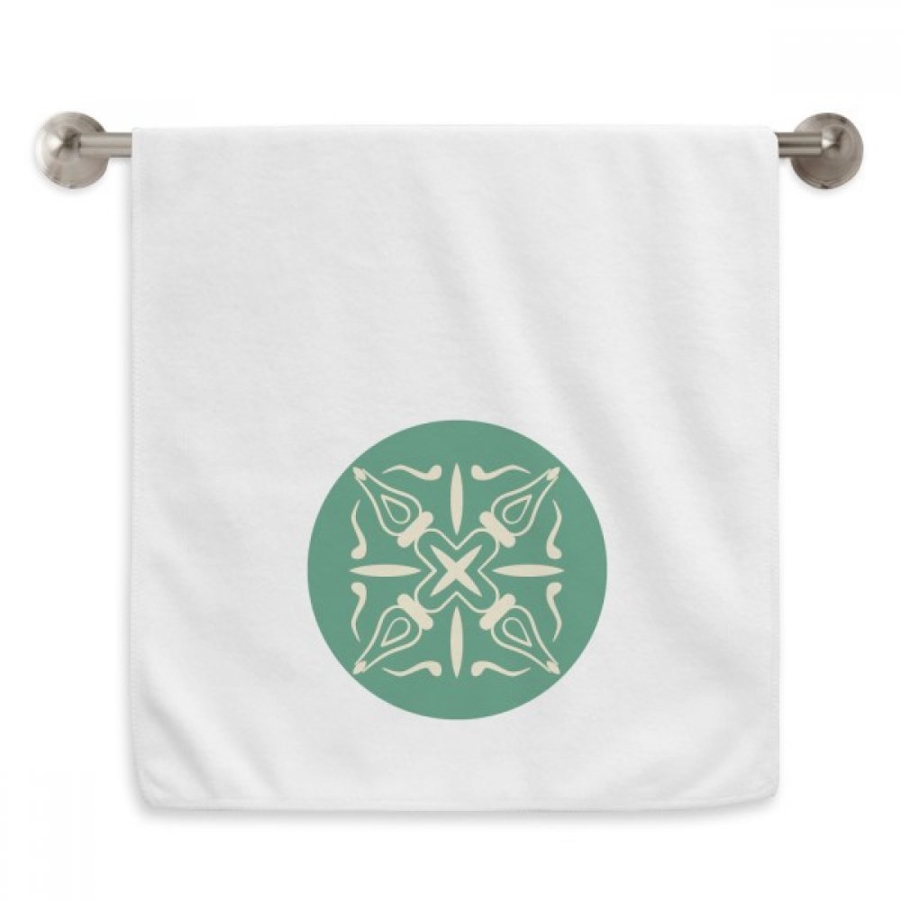 Serviettes débarbouillettes motif Talavera vert 13X29 pouces en coton blanc de qualité