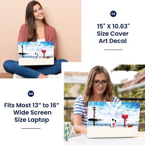 Image of LSS Laptop 15 15.6 Skin Cover with Colorful Love in The Air Pattern for HP Dell Lenovo Apple Asus Acer Compaq - Fits 13.3 inch 14 inch 15.6 inch 16 inch (2 Wrist Pads Free)