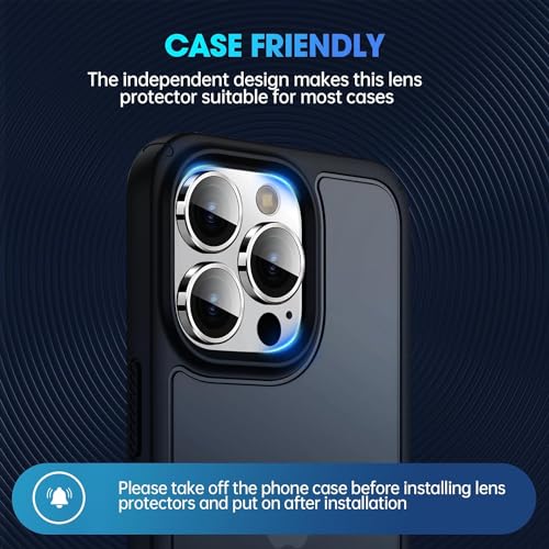 Image of Skinomi Camera Lens Protector Compatible with iPhone 15 Pro /iPhone 15 Pro Max [Anti-Scratch] Premium Tempered Glass Film Aluminum Alloy Lens Ring Cover, White Titanium