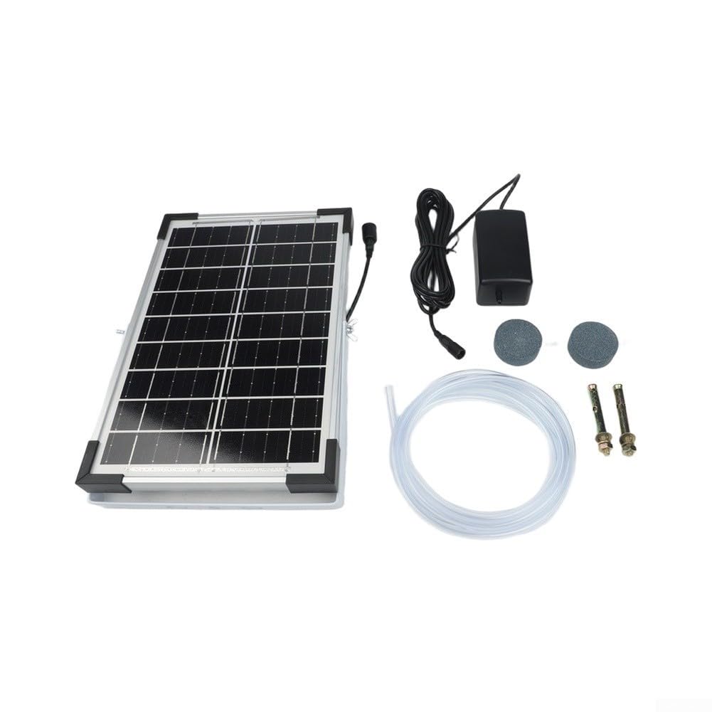 Ossigenatore solare per laghetto 5 W, pompa ad aria con doppie uscite per fontana d'acqua da giardino per stagni Koi