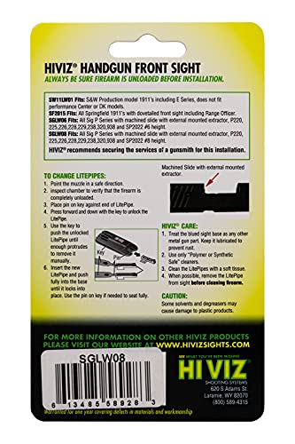 Hiviz Sglw08 Interchangeable Litewave Front Handgun Sight For Sig Sauer, 8 #TOP3