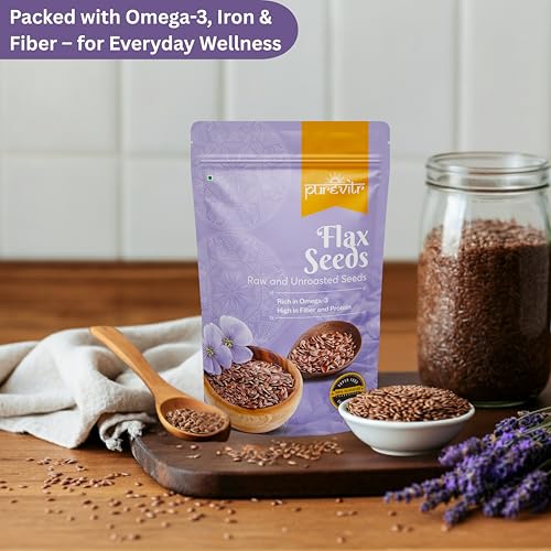 Image of Purevitr Sunflower Seeds & Flax Seeds Combo | 400g (200g Each) | Nutrient-Rich Superfood | High in Omega-3, Fiber & Protein | Raw & Natural