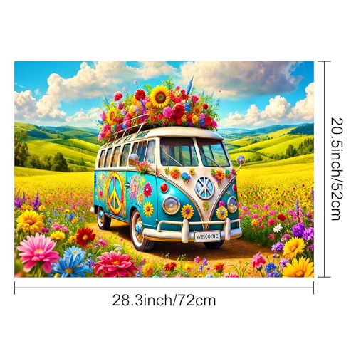 Image of HOMETITUTE Spring Stove Top Cover 28x20 Flower Van Countryside Heat Resistant