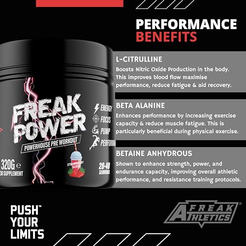 Freak Power Pre Workout 320g Pre Workout Powder (Strawberry Slush) - Image 5