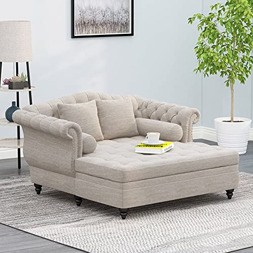 Buy BLACK WOOD® Chesterfield Tufted Two Arm Chaise Lounge Chair Sofa