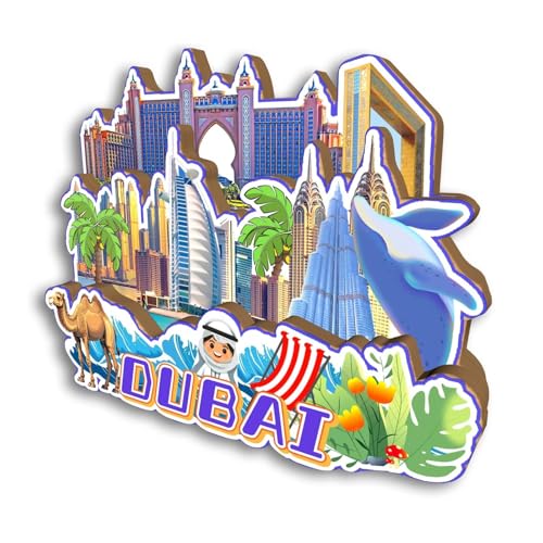 Imán para nevera Dubai en madera MDF decorativo miniatura 2