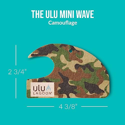 Image of ulu Lagoon Hanging Car Air Freshener | Tropical Beach Coconut Surf Wax Scent Mini Wave | Long Lasting Car Freshener, Closet and Beyond | Made In USA | 3 Pack (Camo)