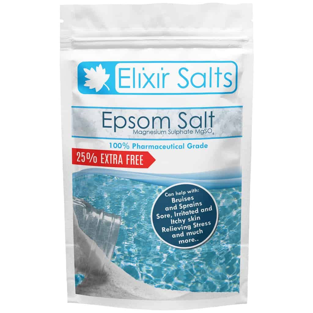 Elixir Salts - Epsom Salts, Medical Grade Spa Bathing in a re-sealable Stand up pouch + 25% FREE Best Value available (5kg + 1.25kg Free)…
