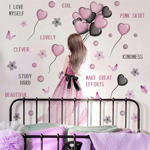 Vinilos Decorativos Corazón Amor Rosa y Negro 30 cm x 90 cm miniatura 5
