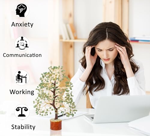 Green Jade Chakra Tree of Life Crystal Tree for Positive Energy, Feng Shui Home Decor - Handmade Gemstone Tree, Money Tree Bonsai - Green Healing Crystals, Wealth & Good Luck Stones Spiritual Gift - Image 5