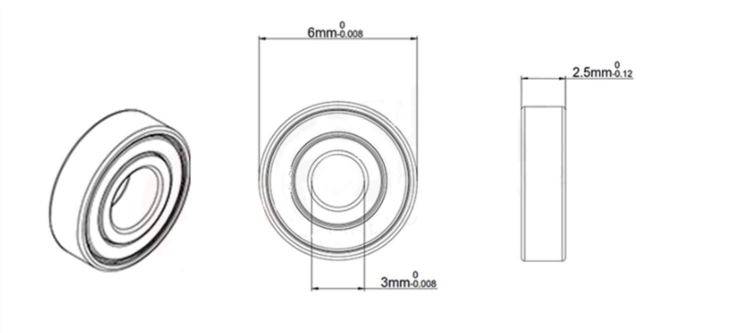 Niebieskie uszczelnione kolorowe łożysko MR63-2RS ABEC-3 10 sztuk 3x6x2,5mm miniaturowe łożyska kulkowe MR63RS L-630DD