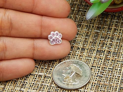 Image of 925 Sterling Silver Paw Print Stud Earrings (Choose Your Style) (Nickel Free)