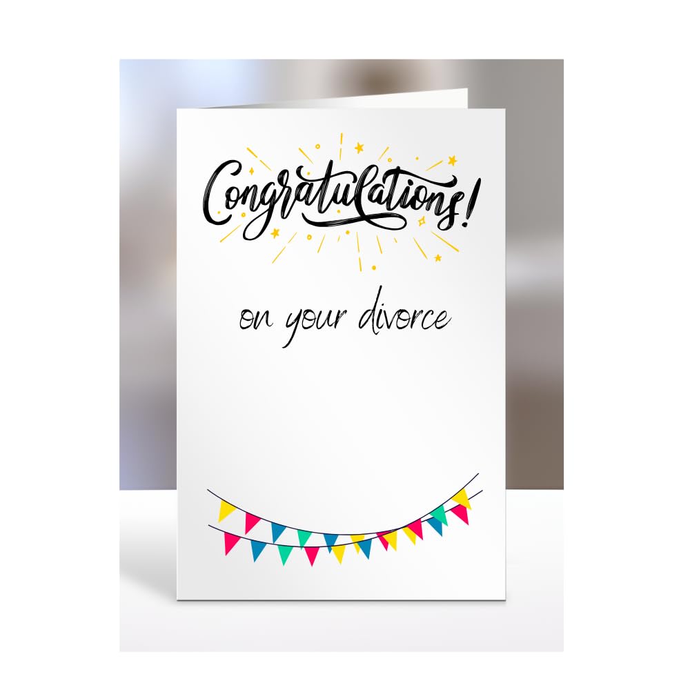 Congratulations on your divorce, Card Gifts for Men, Women, Him, Her, Presents, Congrats, A5-325_25