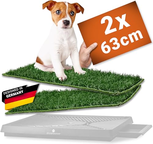 PFOTENWUNDER® 3x-11x Ersatz-Kunstrasen für Hundeklo, Hundetoilette Gras, Easy-Wash, für Hundeklo Hundetoilette mit 63x51cm, kleine Hunde Balkon Indoor WC Welpen-Klo, 3X Kunstrasen