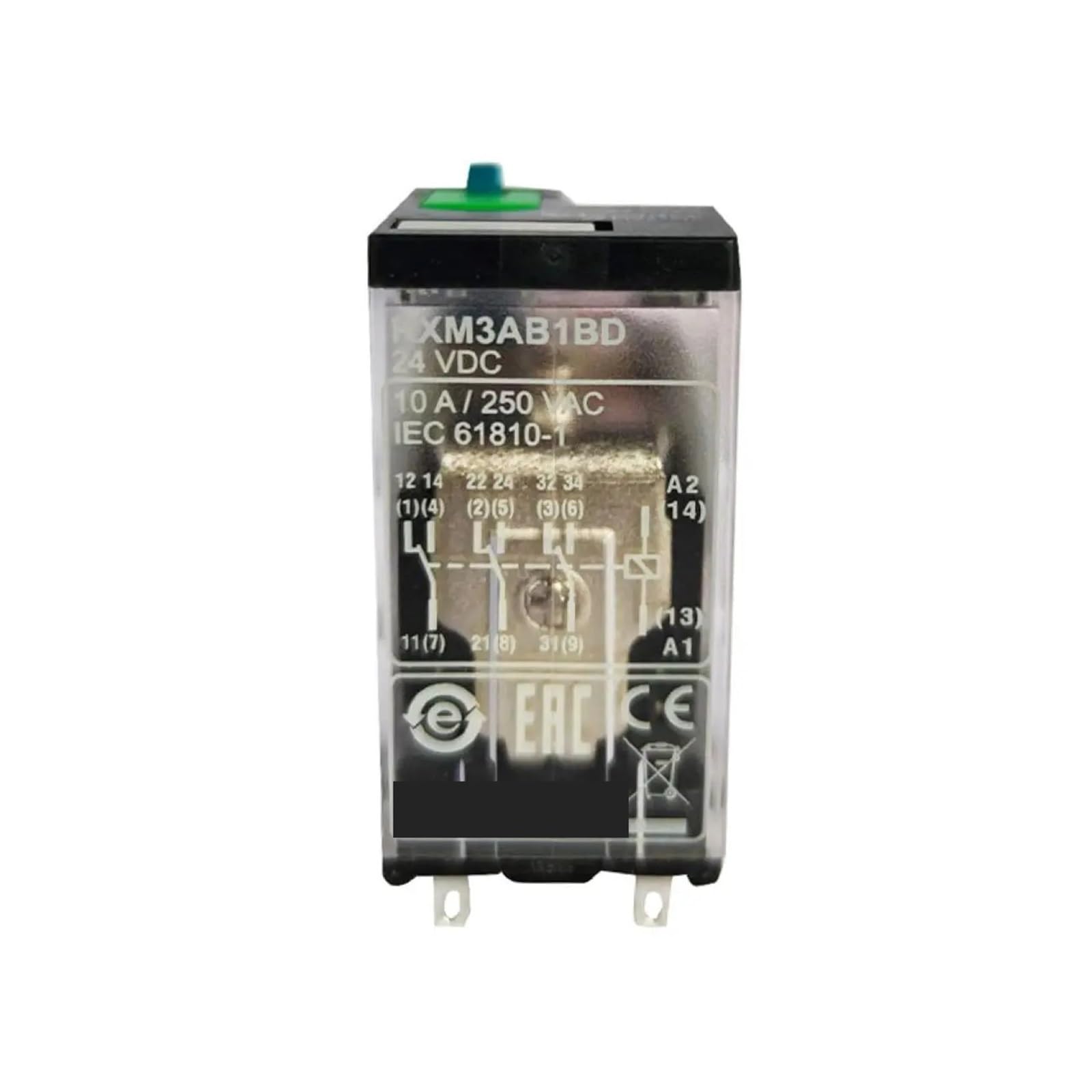 Relais miniature RXM3AB1BD Schneider 24V DC 10A commutateur tripolaire