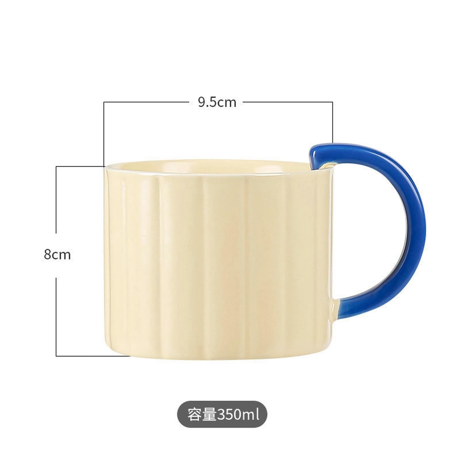 Mug De Cerámica Pintado Curvo Base Gres 500 Ml - Real Plaza