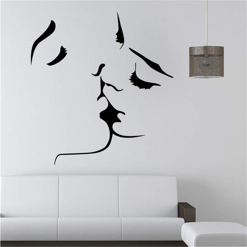 Ruberpig Wall Sticker Couples Kiss Love Wall Decal Valentine's Day Wedding Removable PVC Decoration Home Bedroom