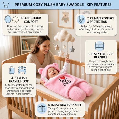 Image of BRANDONN Baby Blanket Newborn Combo Gift Pack of Swaddle Wrapper, 0-9 Months, Length 68 cm x Width 68 cm, Pack of 2 Pcs.