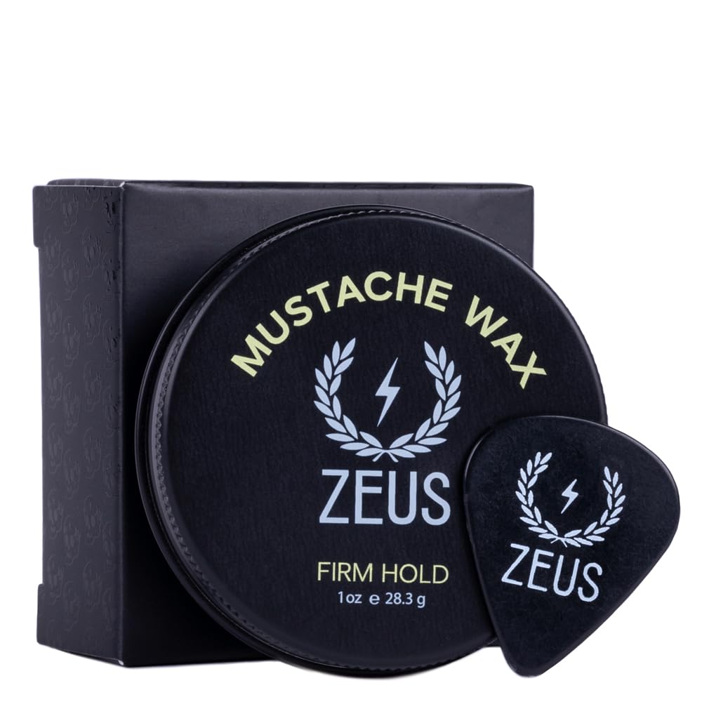 ZEUS All‑Day Firm Hold Mustache Wax for Men, Shape & Control (Made in USA)