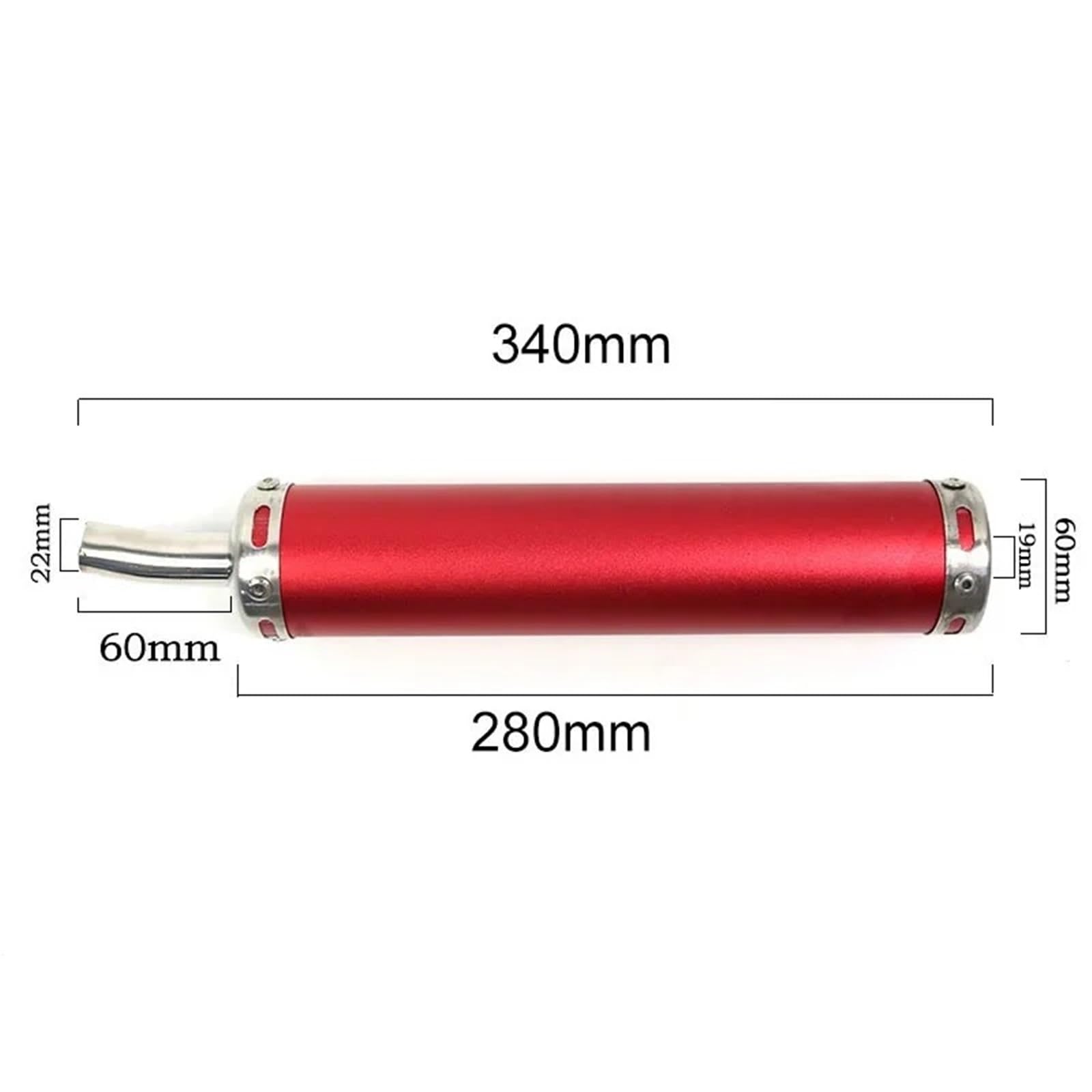 60x280mm A due tempi Scooter Dirt Moto Da Corsa Silenziatore Di Scarico Silenzio Silenziatore 2 Tempi Moto Tubo Di Scarico Marmitta Scarico slip on(Yellow)