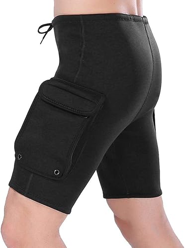 Miniatura 4 de Keenso Pantalones cortos de buceo, 0.118 in de neopreno para hombre, pantalones cortos de buceo Equipo de buceo Pantalones de bolsillo de traje de