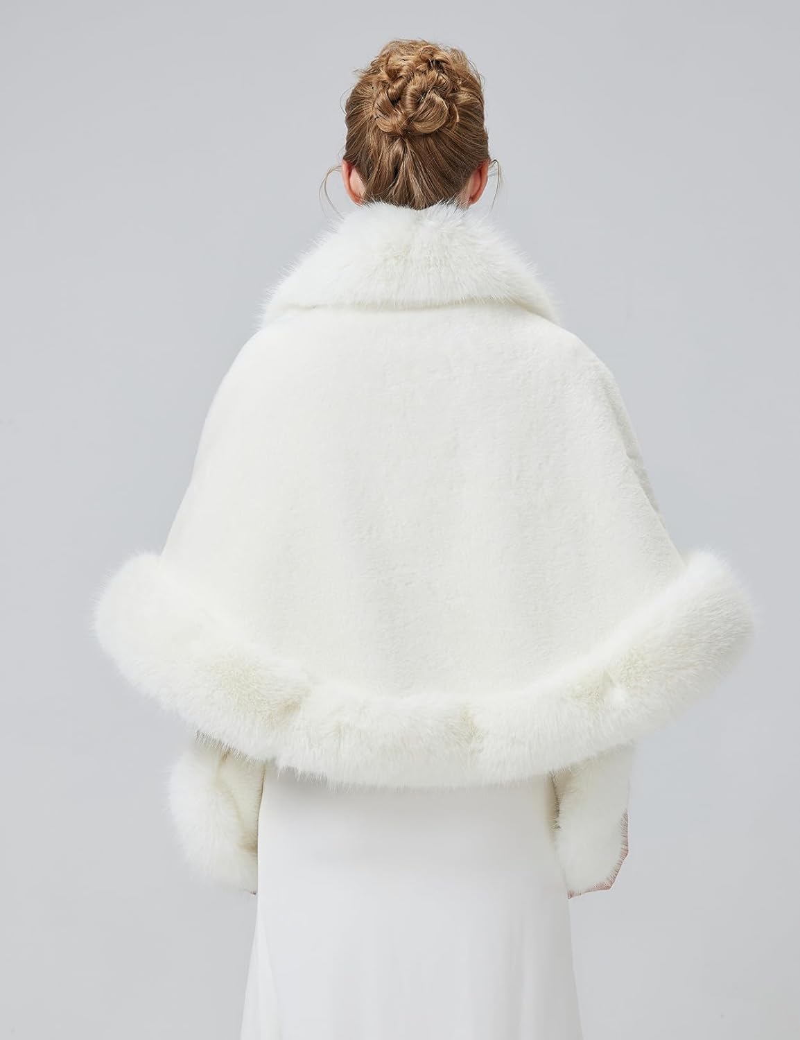 BEAUTELICATE Women's Faux Fur Shawl Wrap Stoles for Bridal Wedding Dresses