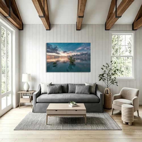 Cuadro de paisaje de montañas sin marco VHdfgTY para decoración de salón, 30x45cm 2