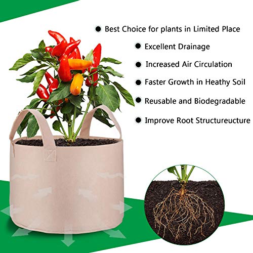 PEYOU Bolsa de Cultivo de Plantas 20L(5 Piezas), Saco para Plantas ...