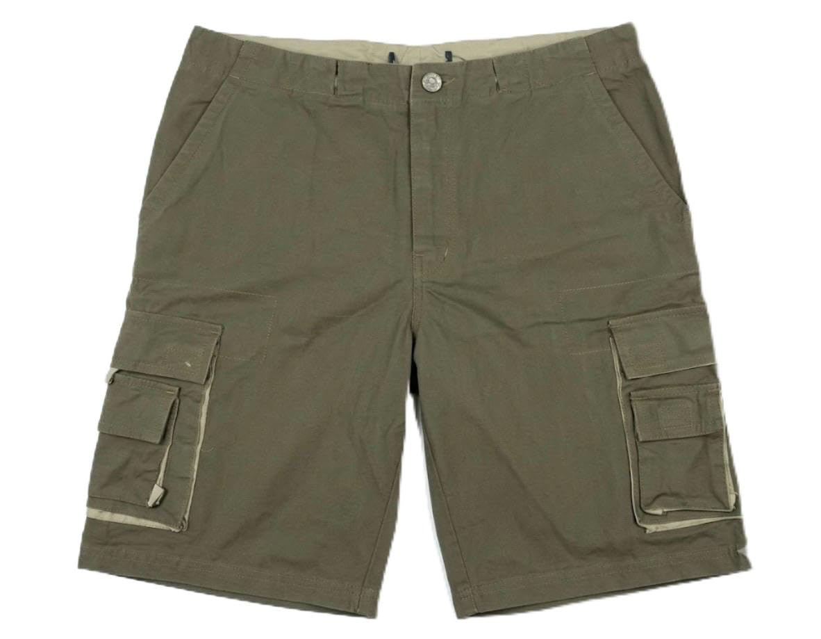 Men's Olive Green Cargo Shorts with Side Pockets-picture-26