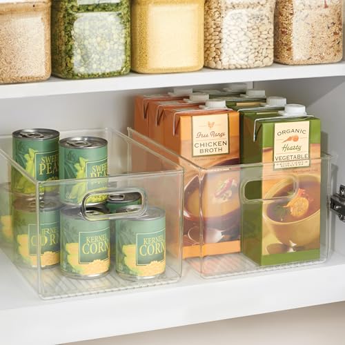 iDesign Pantry Organizer Bins with Handles, Set of 4, Clear by iDesign - Used condition - Image 3