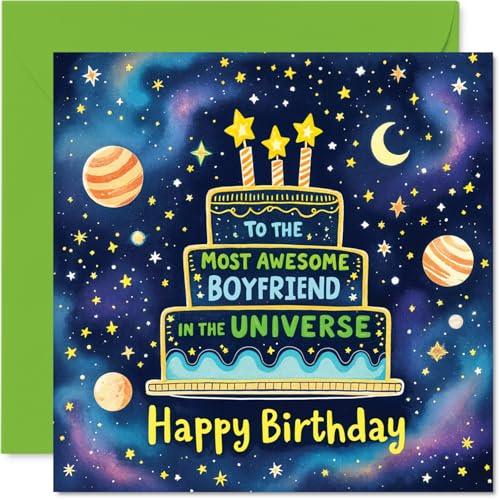 Tarjeta de cumpleaños para novio – Most Awesome in the Universe – Tarjeta de feliz cumpleaños para novio de novia pareja, 145 mm más impresionantes en el universo. Tarjetas de felicitación de