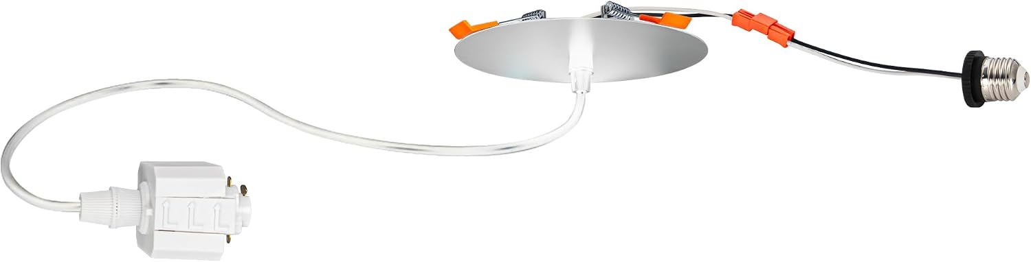 Kiven Recessed Light Conversion Kit for 4/5/6 inch Holes, White 3-Wire-1 120V H Track Connector, Convert Recessed Light to Track System for LED Track Lights Heads Picture Lights