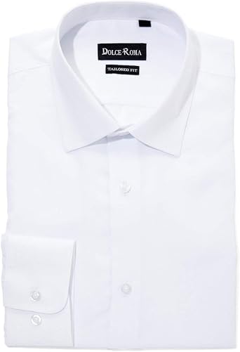 Dolce Roma - Mens Button Down Dress Shirt - Modern Fit - Solid Colors