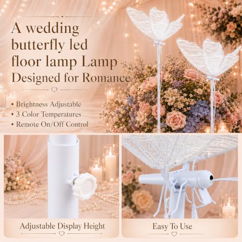 ZeahVeyora 2 PCS Butterfly LED Floor Lamp with 6 Colorful Fabric Butterfly by ZeahVeyora - Used condition - Image 6