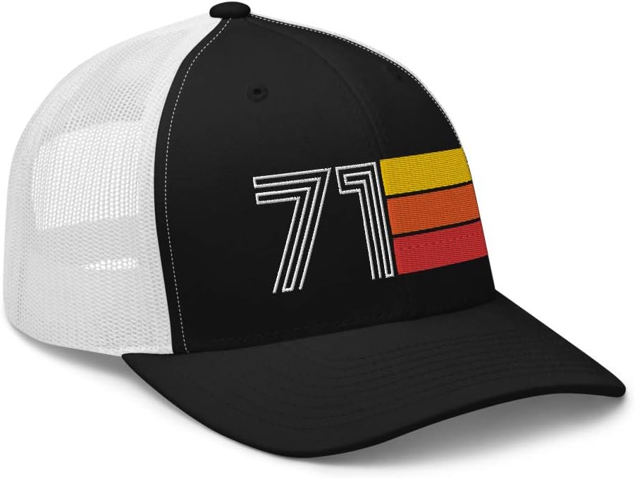 71 1971 Vintage Retro Trucker Cap Hat, 55th Birthday Embroidered Unisex Hat Gift