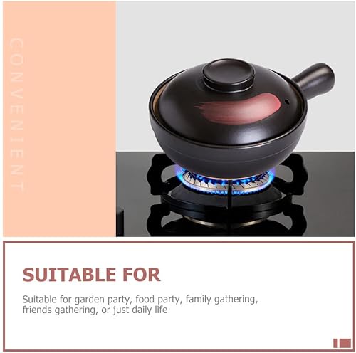 Miniatura 5 de LIFKOME Olla de cocina de arcilla Olla de cocina Estufa estilo chino Cazuela de cocina tradicional estilo Hong Kong Arroz Gachas de avena Olla