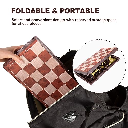 Snocyo Chess Set and Draughts, 2 IN 1 Folding Chess Board Set, Magnetic Chess Pieces, Portable Travel Chess Set Board Games - Image 4