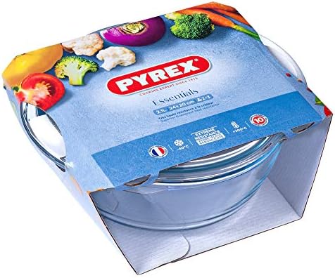 Pyrex Essentials - Set of 3 glass casseroles high resistance 1,4L/2,1L/3L