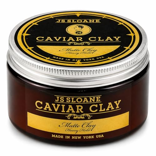JS Sloane Caviar Clay Matte Hair Styling Paste – Heavy Hold, Texturizing Clay Wax Blend, Natural Matte Finish, Water-Soluble, Washes Out Easily, Barbershop Quality (3.4 oz) JS Sloane Caviar Clay Matte Hair Styling Paste – Heavy Hold, Texturizing Clay Wax Blend, Natural Matte Finish, Water-Soluble, Washes Out Easily, Barbershop Quality (3.4 oz)
