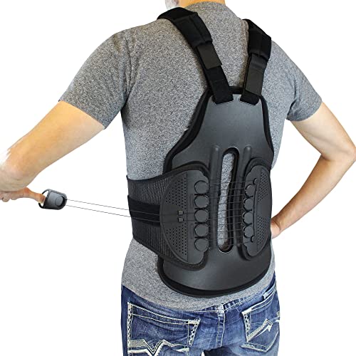 TLSO Thoracic Full Back Brace - Treat Kyphosis, Osteoporosis, Compression Fractures, Upper Spine Injuries, and Pre or Post Surgery with This Hard Lumbar Support for Men and Women (Small)