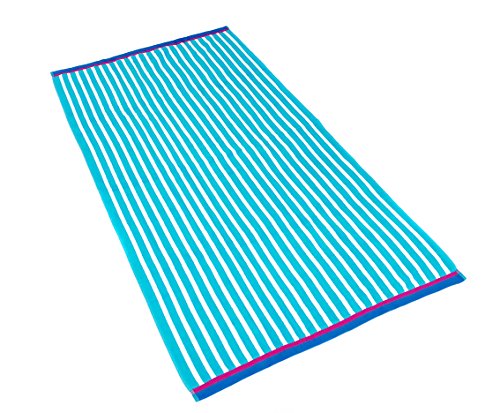 Kaufman - Ultrasoft, Plush 100% Combed Ring Spun Yarn Dye Cotton Velour Oversized 32” X 62” Highly Absorbent, Quick Dry, Colorful Racing Striped Beach, Pool And Bath Towel. (4) #TOP1